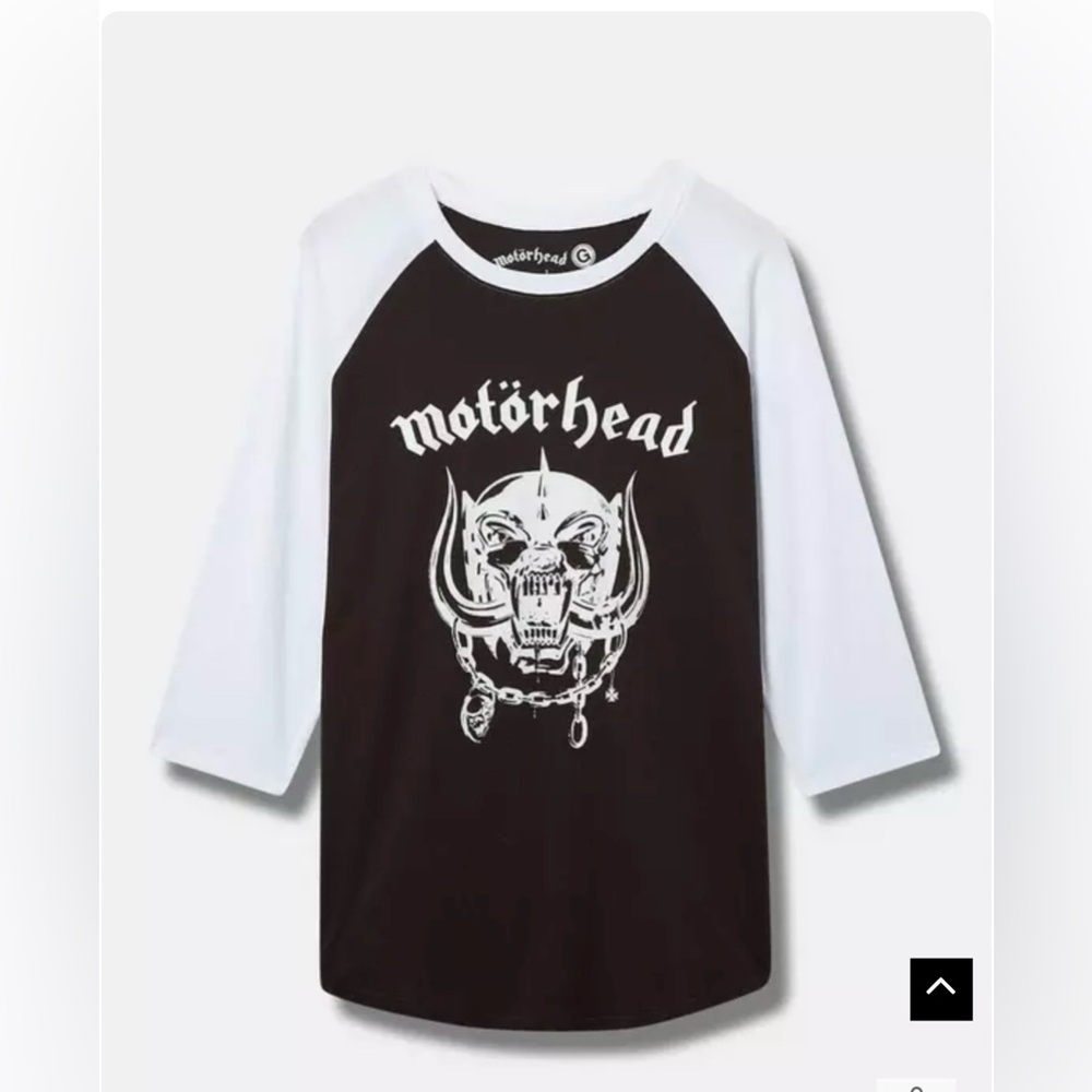 Torrid Motörhead Motorhead Black White Raglan Top Size 3X NWT